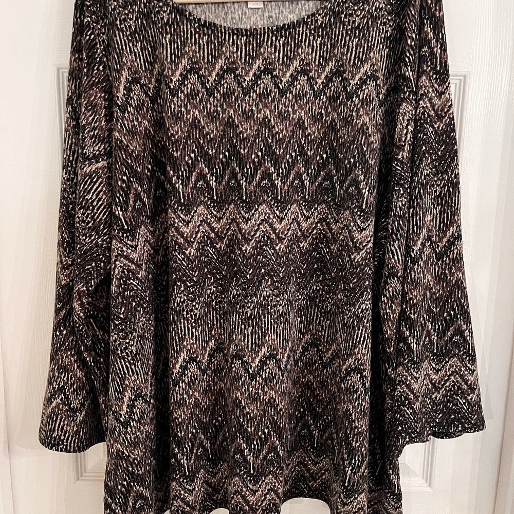 Avenue, Knit Tunic, Black, Grey & White, Size 30/32